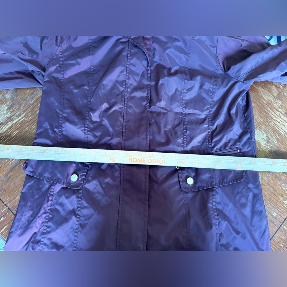 Cole Haan Signature Hooded Rain Jacket Anorak Wine Gold Hardware - Picture 4 of 14
